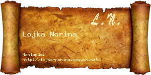 Lojka Norina névjegykártya